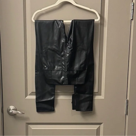 Rag & Bone Nina High Waist Pull On Faux Leather Skinny Pants, Black - Picture 7 of 11